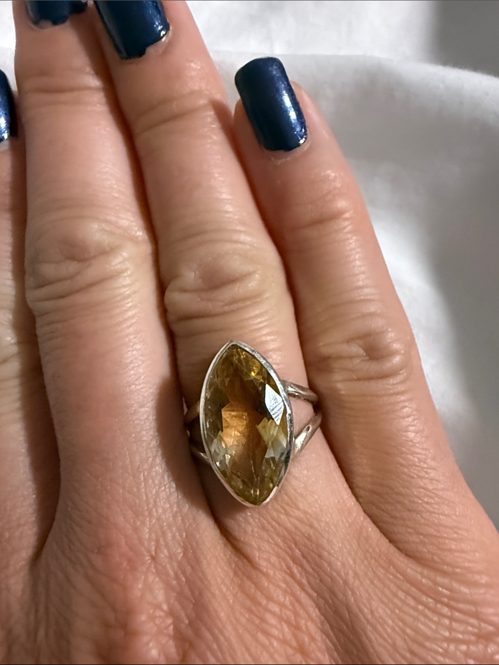 Sterling Silver Marquise Citrine Ring 6